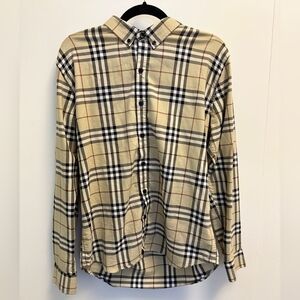 Burberry Brit sz Large Check Cotton Button Up Shirt